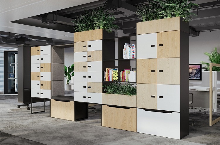 Contoh rak penyimpanan di kantor, Sumber: hushoffice.com